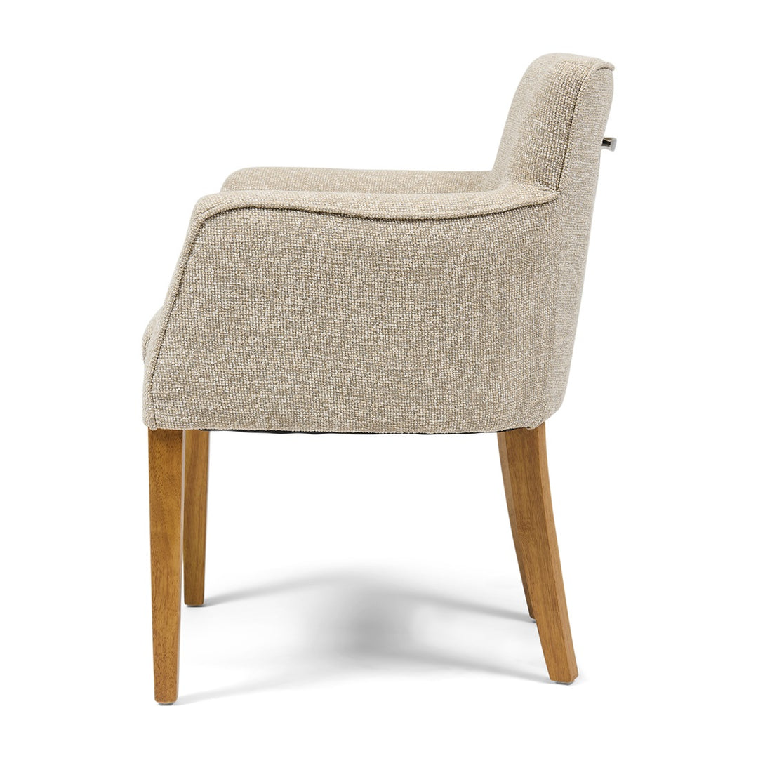 Waverly Dining Armchair; Mountain Weave Dune Sand