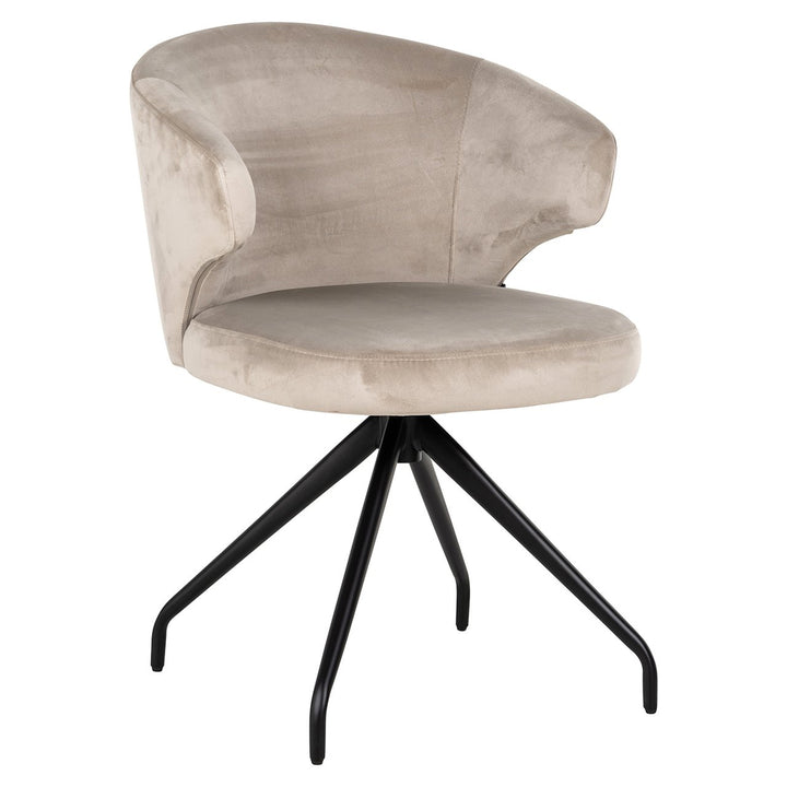Swivel chair Milly khaki velvet (Quartz Khaki 903)