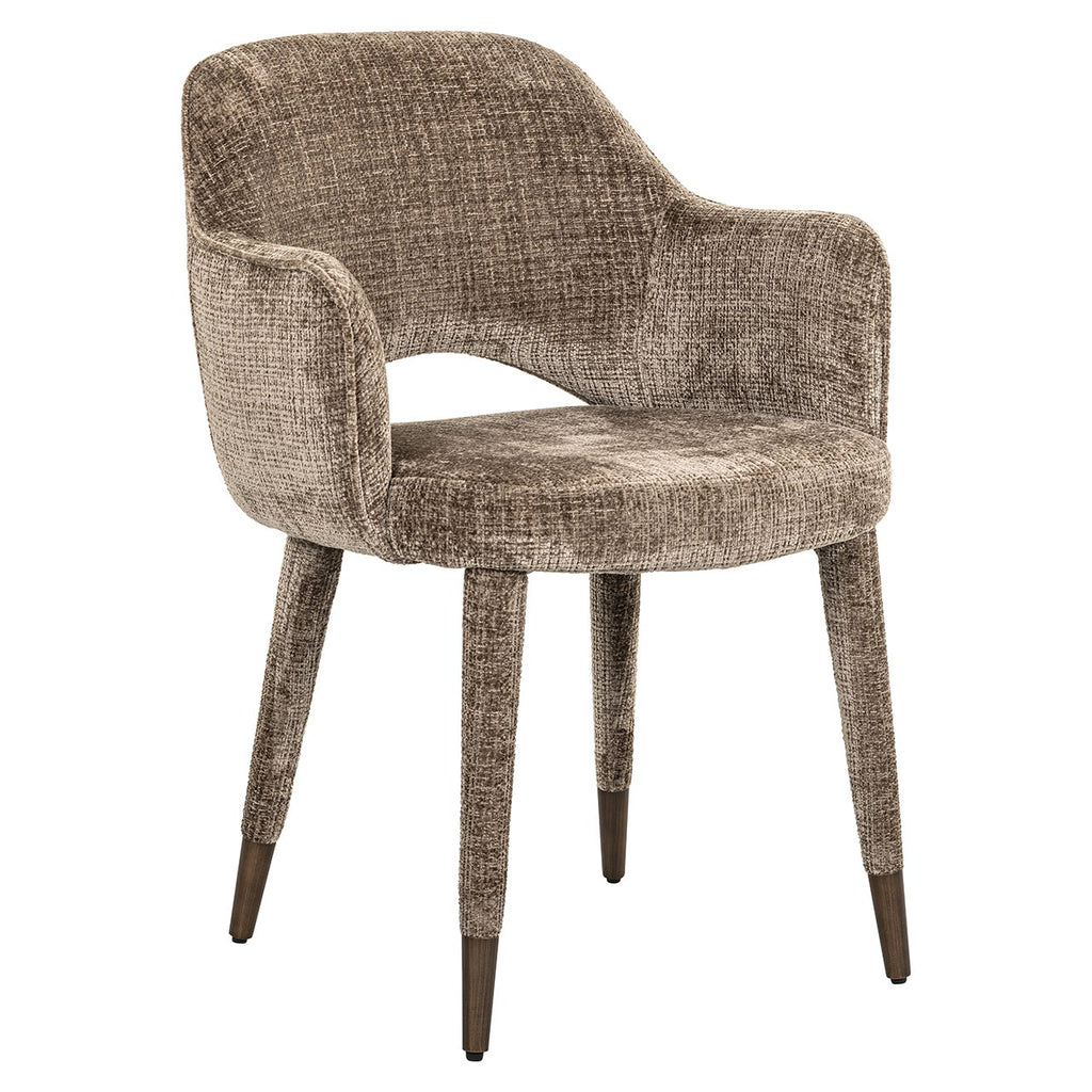 Donnatella Niagara 104 Stone Chenille Dining Chair