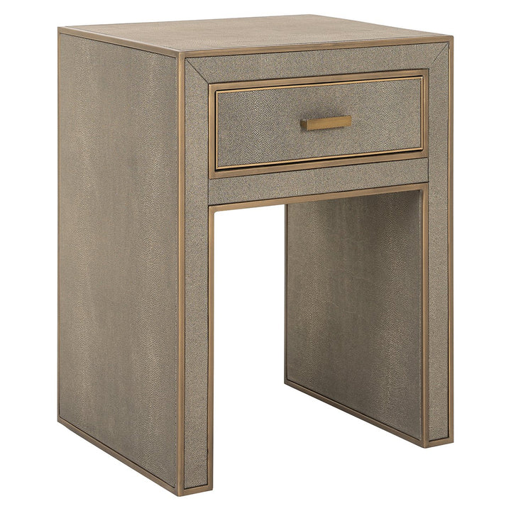 Bedside table Bloomville 1 drawer incl. glass (Brown)