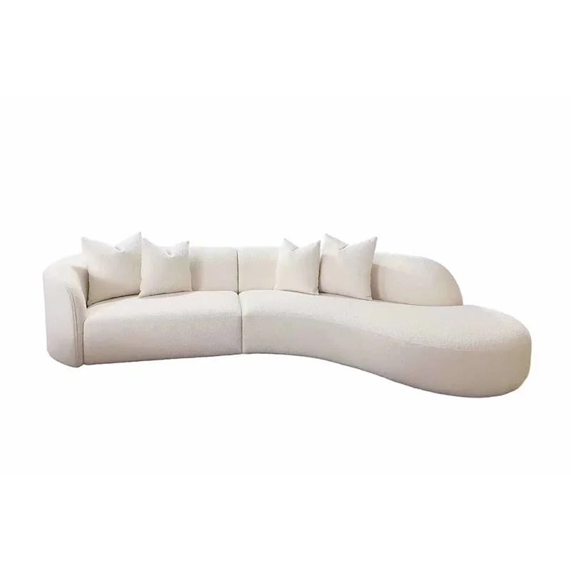 Como Gebogenes Sofa, Beige, Stoff
