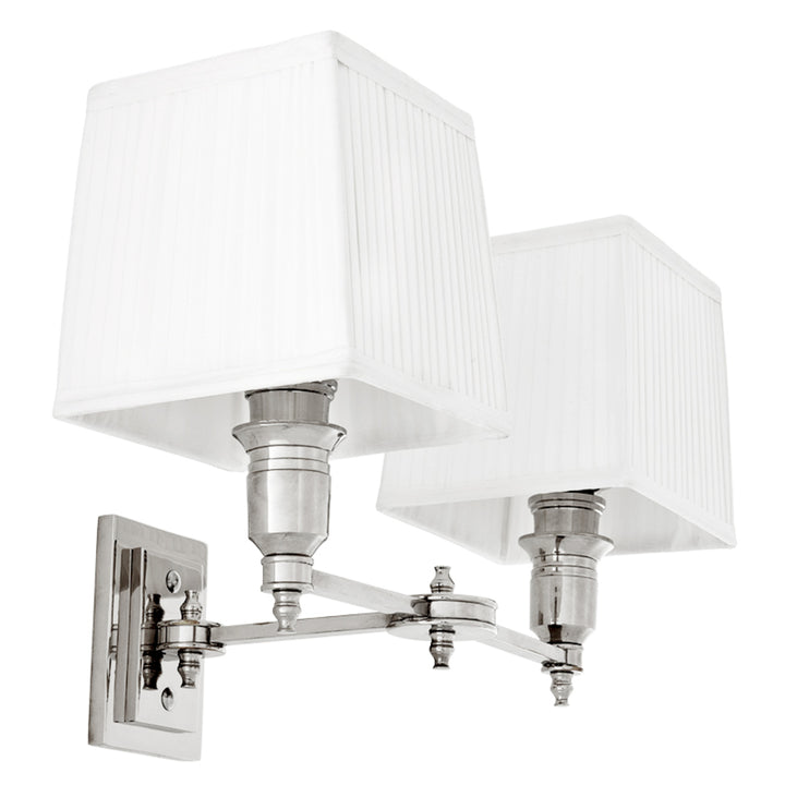 Eichholtz Wandlamp Lexington Double Nikkel Wit – afbeelding 1
