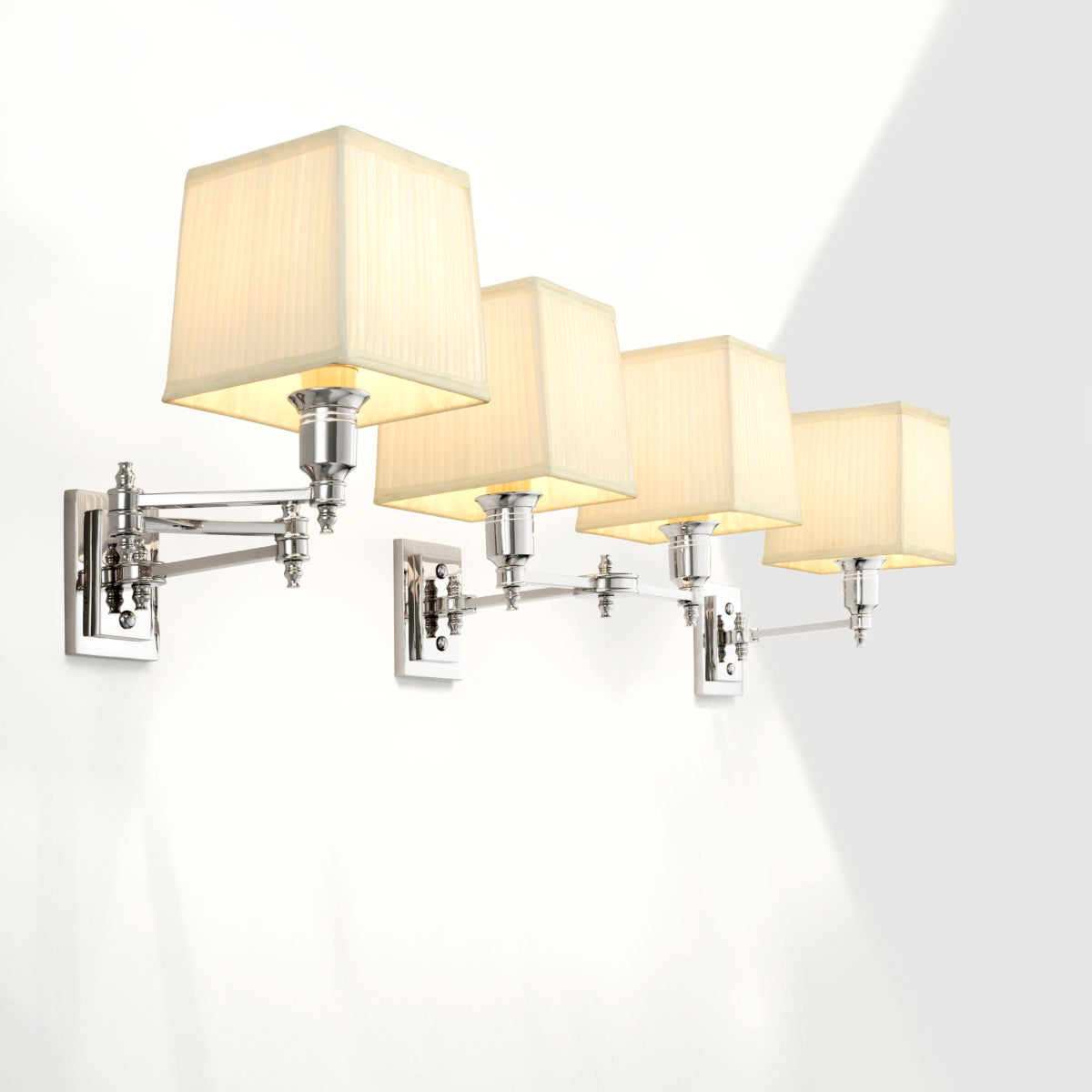 Eichholtz Wandlamp Lexington Double Nikkel Wit – afbeelding 2