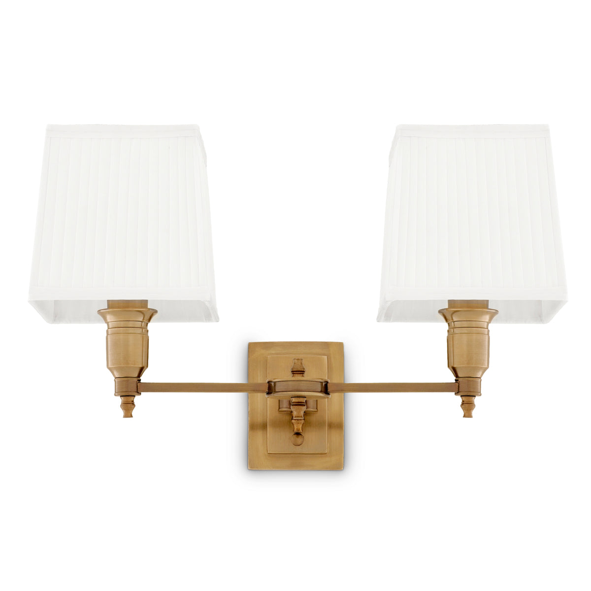 Eichholtz Wandlamp Lexington Double Antiek Messing Wit – afbeelding 2