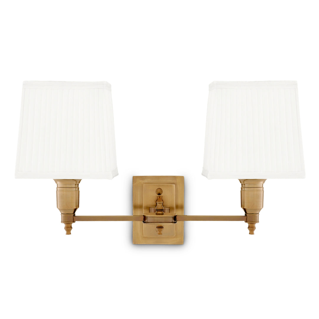 Eichholtz Wandlamp Lexington Double Antiek Messing Wit – afbeelding 3