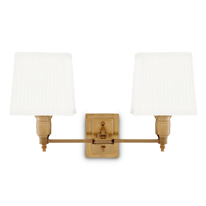 Eichholtz Wandlamp Lexington Double Antiek Messing Wit – afbeelding 3
