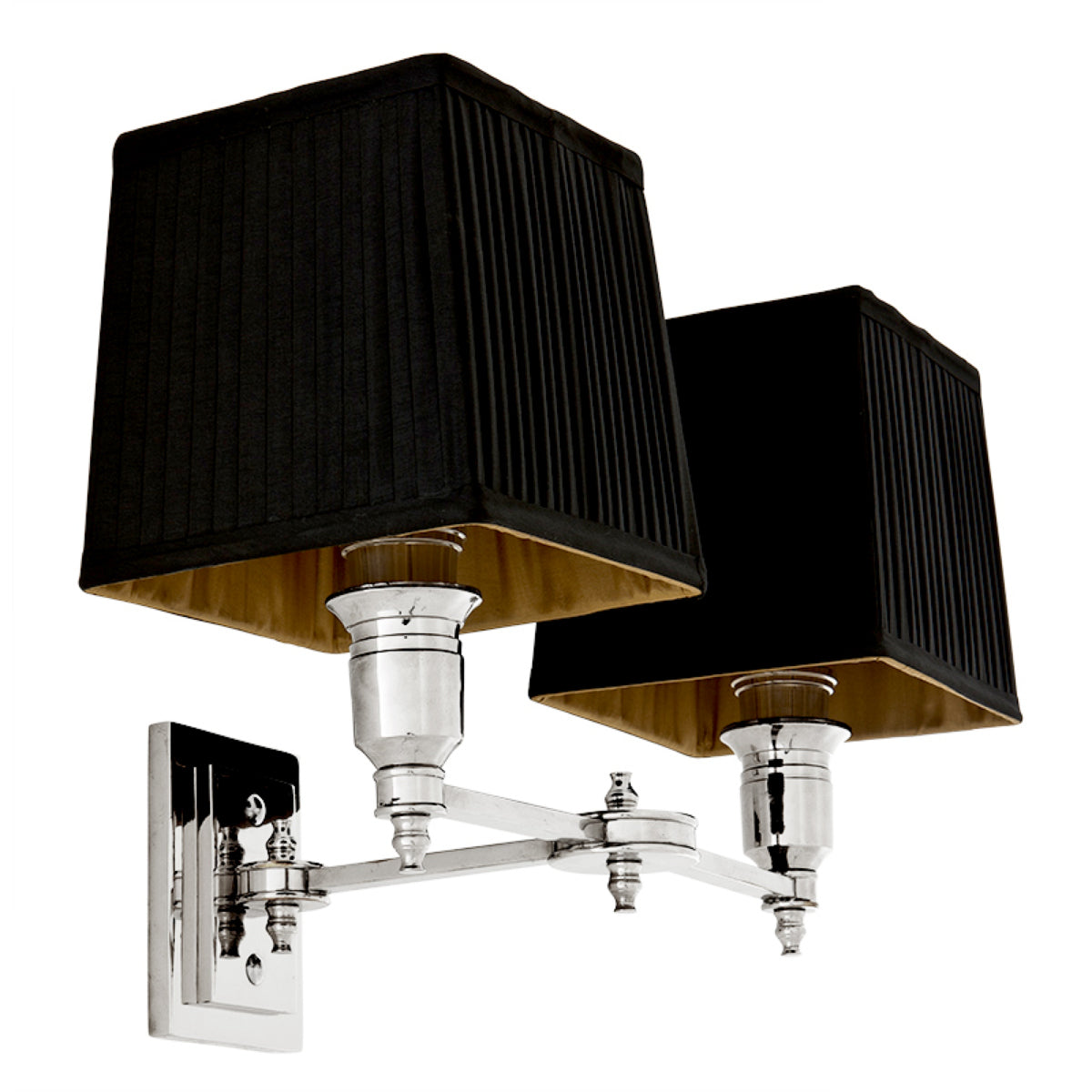 Eichholtz Wandlamp Lexington Double Nikkel Zwart – afbeelding 2