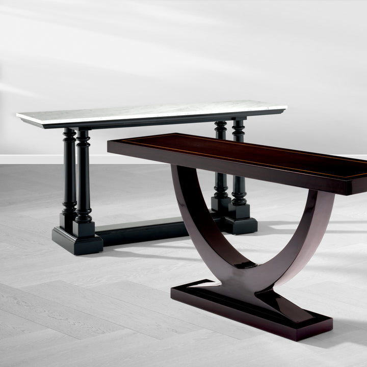 Eichholtz Consoletafel Walford Waxed Black White Marble