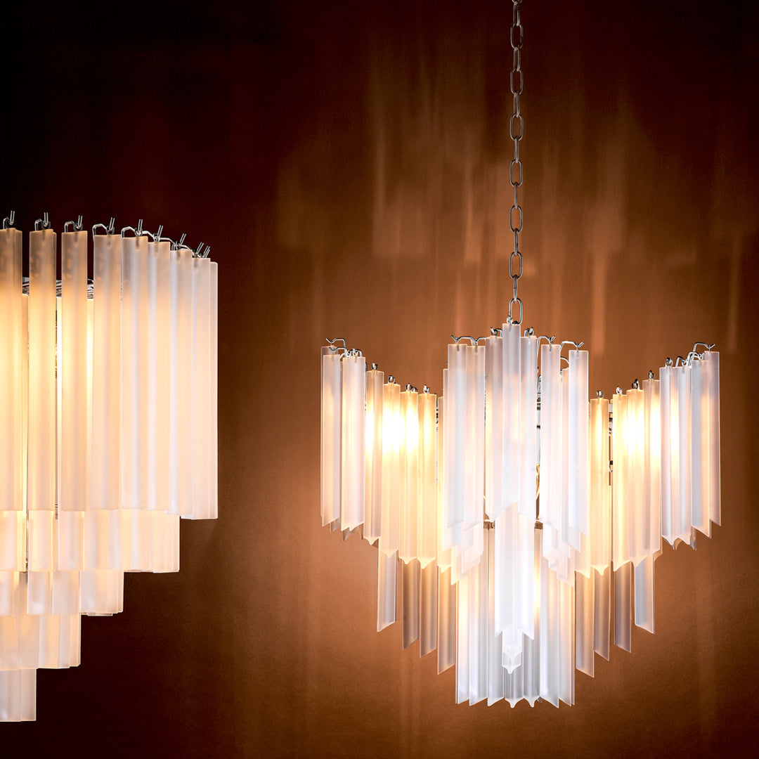Eichholtz Kroonluchter Pulsar Nickel Frosted Glass