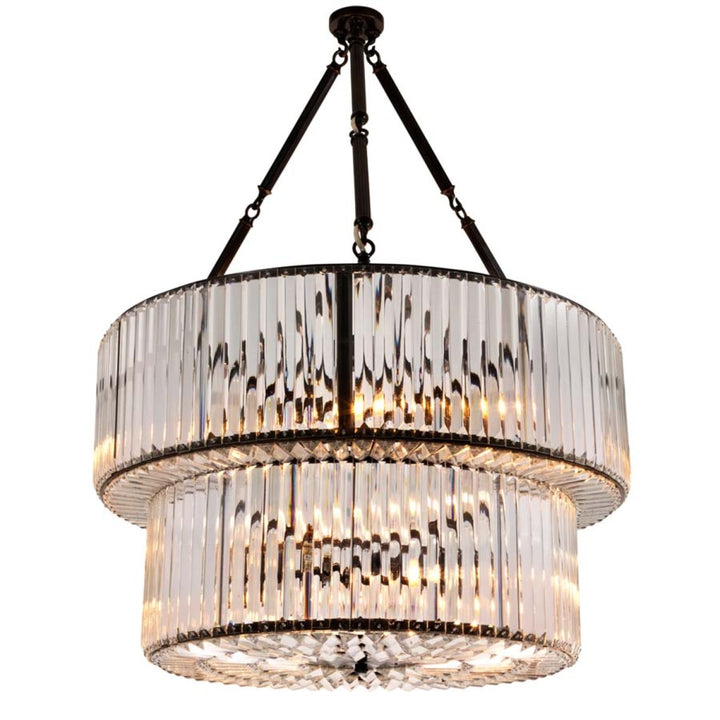 Eichholtz Chandelier Infinity Double Bronze Highlight Crystal Glass