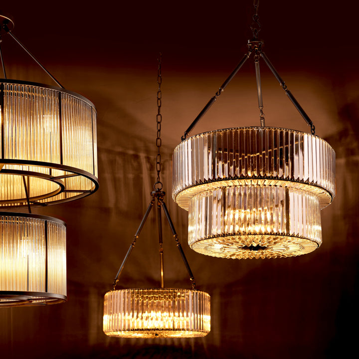 Eichholtz Chandelier Infinity Double Bronze Highlight Crystal Glass