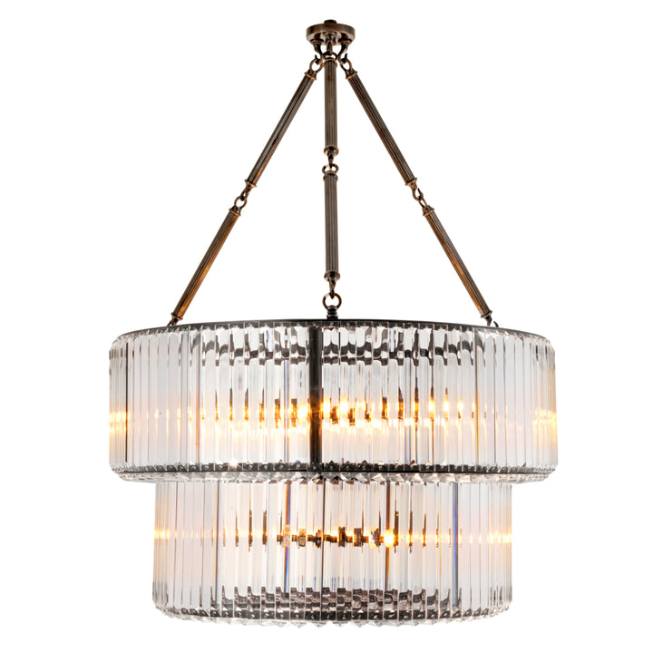 Eichholtz Chandelier Infinity Double Bronze Highlight Crystal Glass