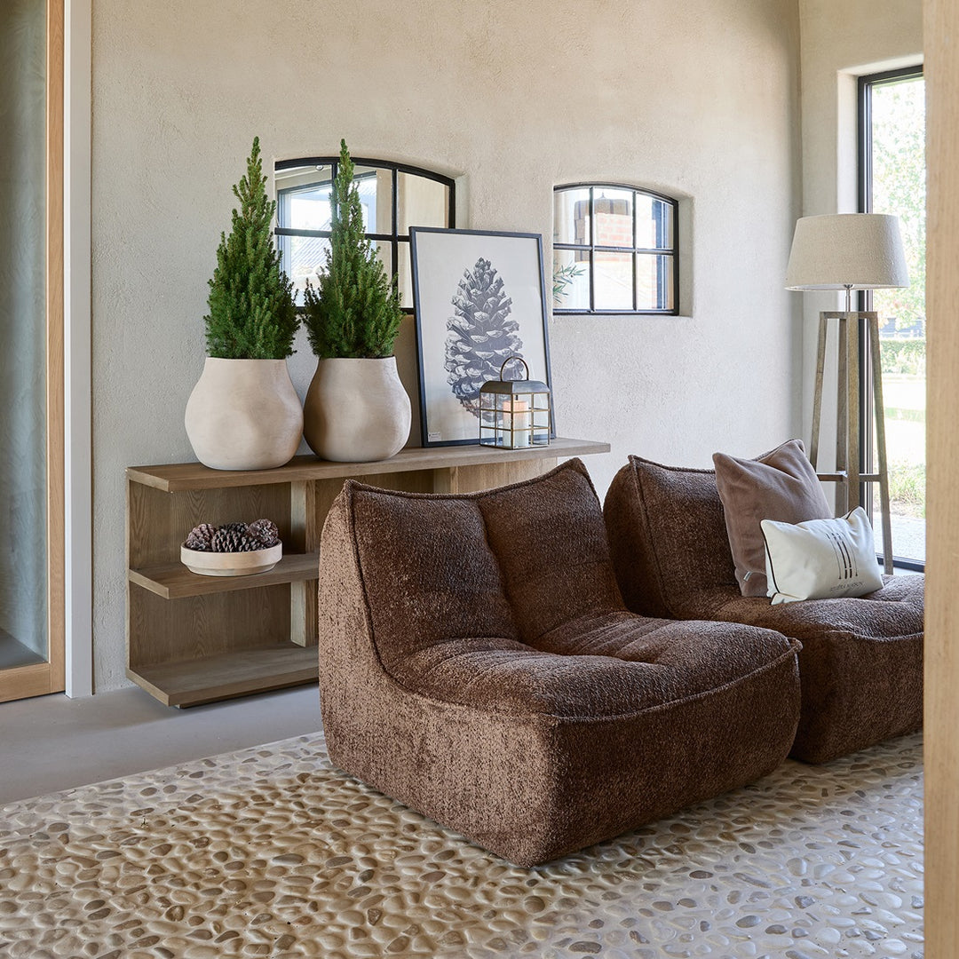 Accent Chair; Manhattan Weave Umber Brown