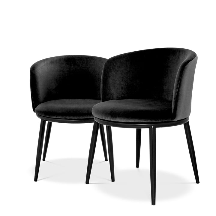 Eichholtz Eetkamerstoel Filmore Cameron Black Set van 2