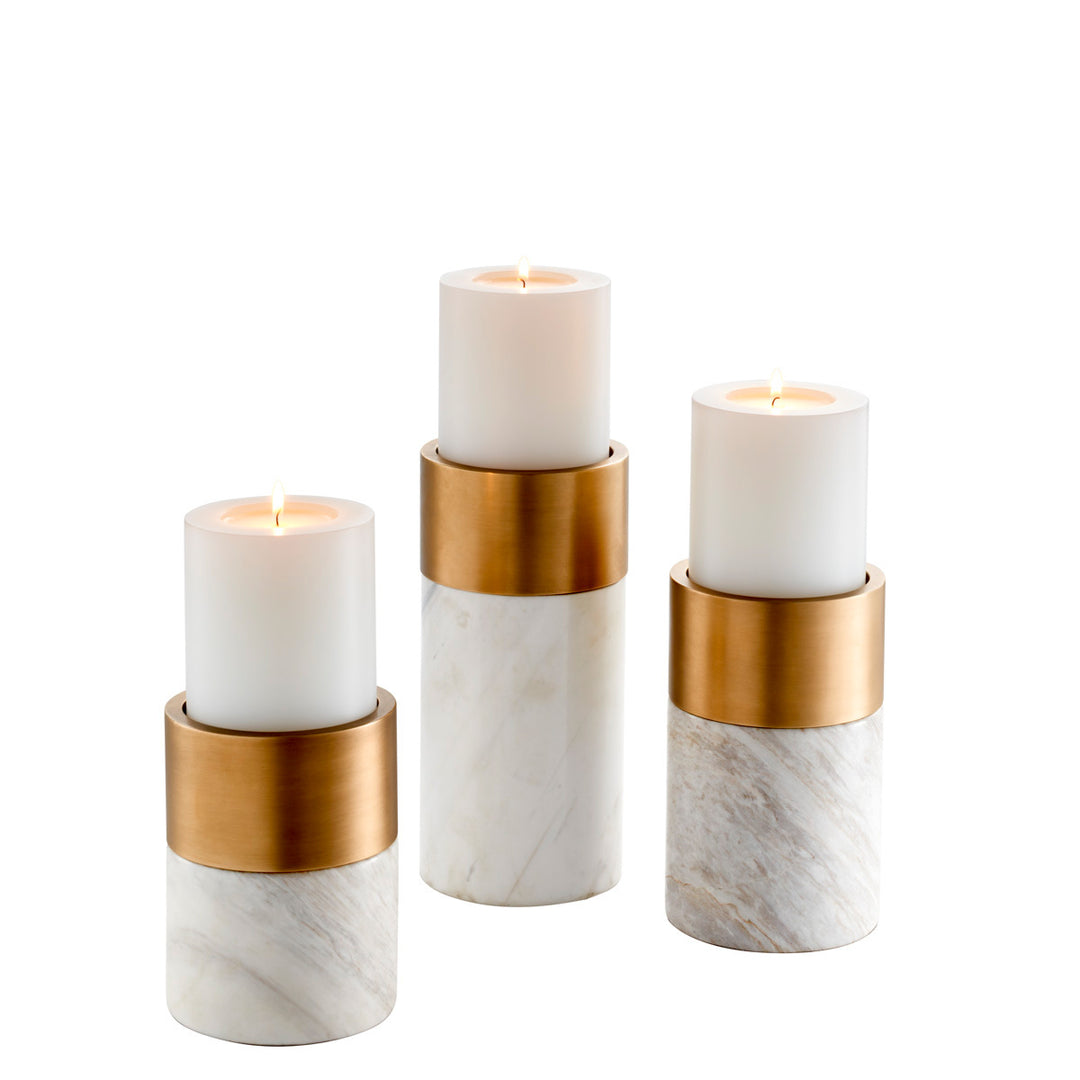 Eichholtz Kandelaar Sierra Set van 3 White Marble – afbeelding 1