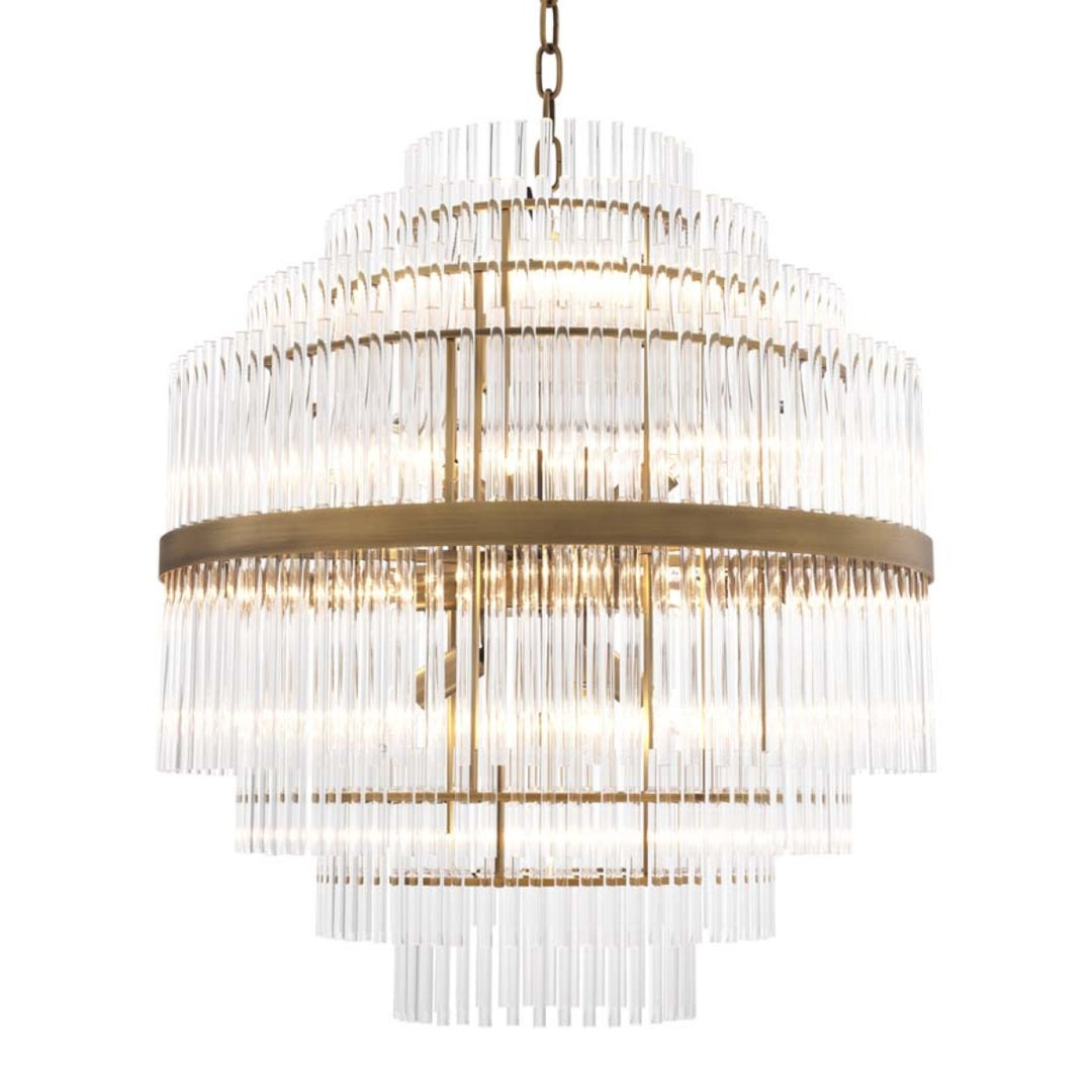 Eichholtz Chandelier East Antique Brass Clear Glass