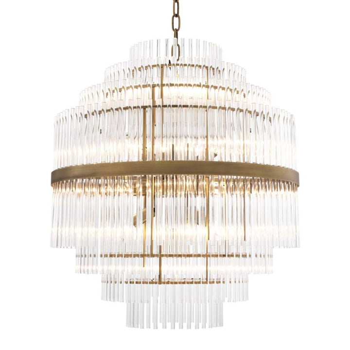 Eichholtz Chandelier East Antique Brass Clear Glass