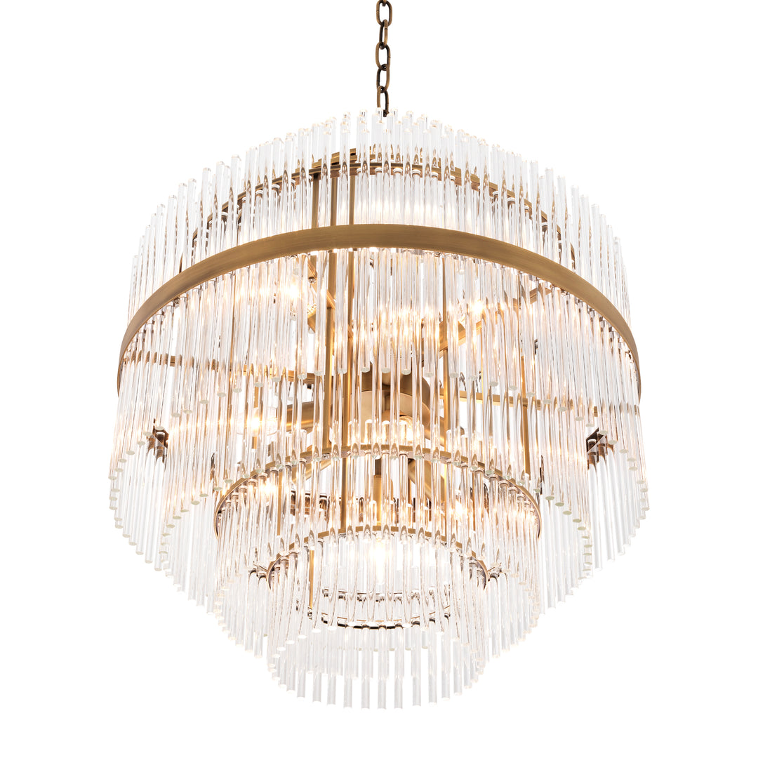 Eichholtz Chandelier East Antique Brass Clear Glass