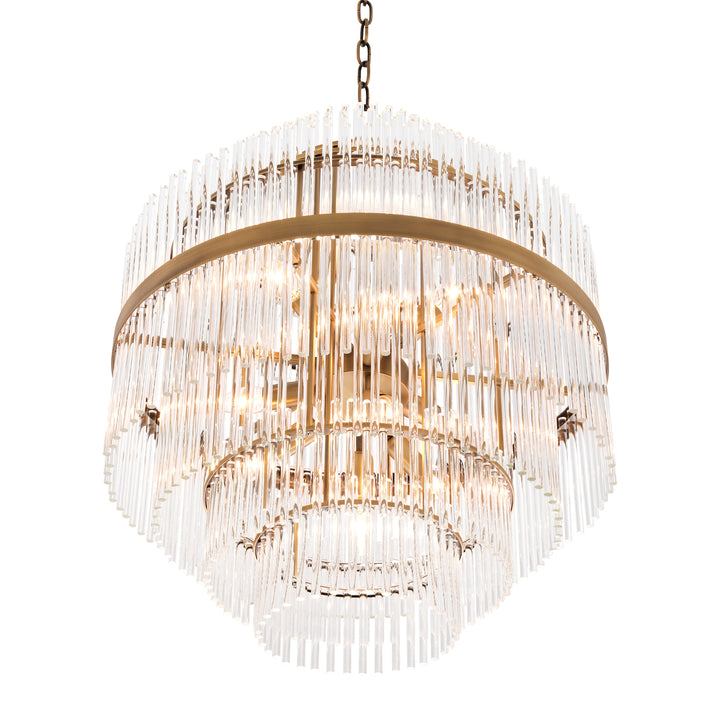 Eichholtz Chandelier East Antique Brass Clear Glass