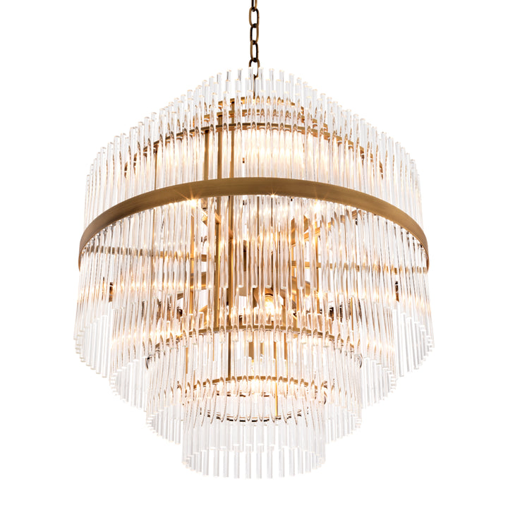 Eichholtz Chandelier East Antique Brass Clear Glass
