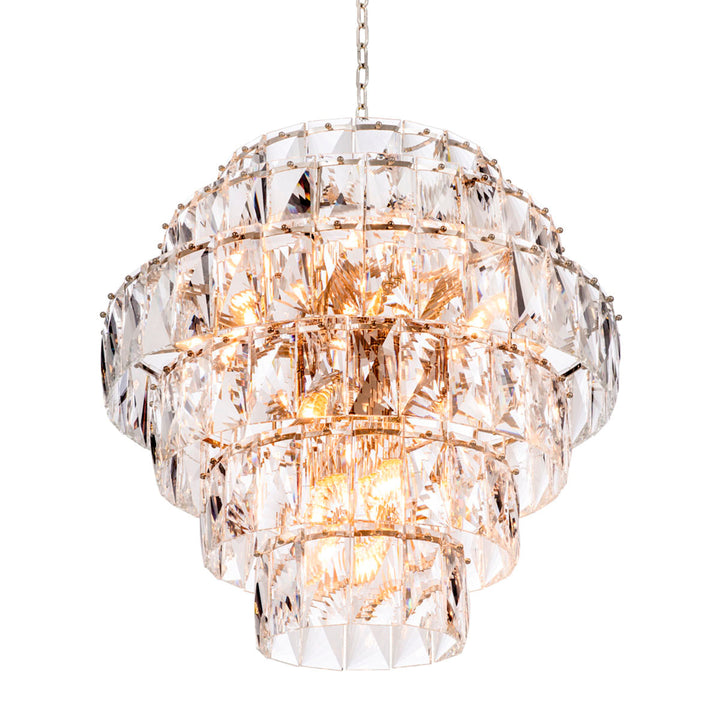 Eichholtz Chandelier Amazone L Nickel Crystal Glass