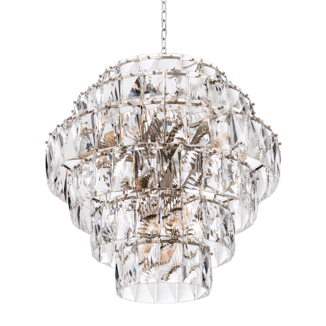 Eichholtz Chandelier Amazone L Nickel Crystal Glass