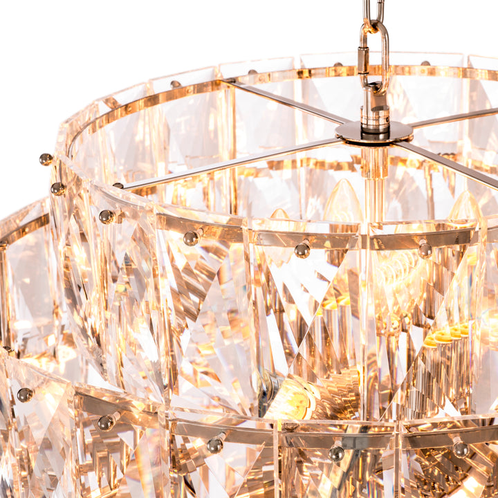 Eichholtz Chandelier Amazone L Nickel Crystal Glass