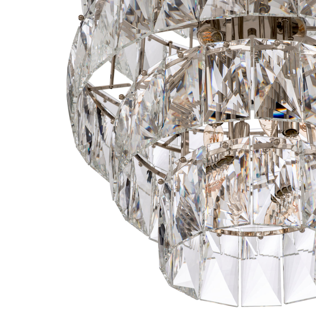 Eichholtz Chandelier Amazone L Nickel Crystal Glass