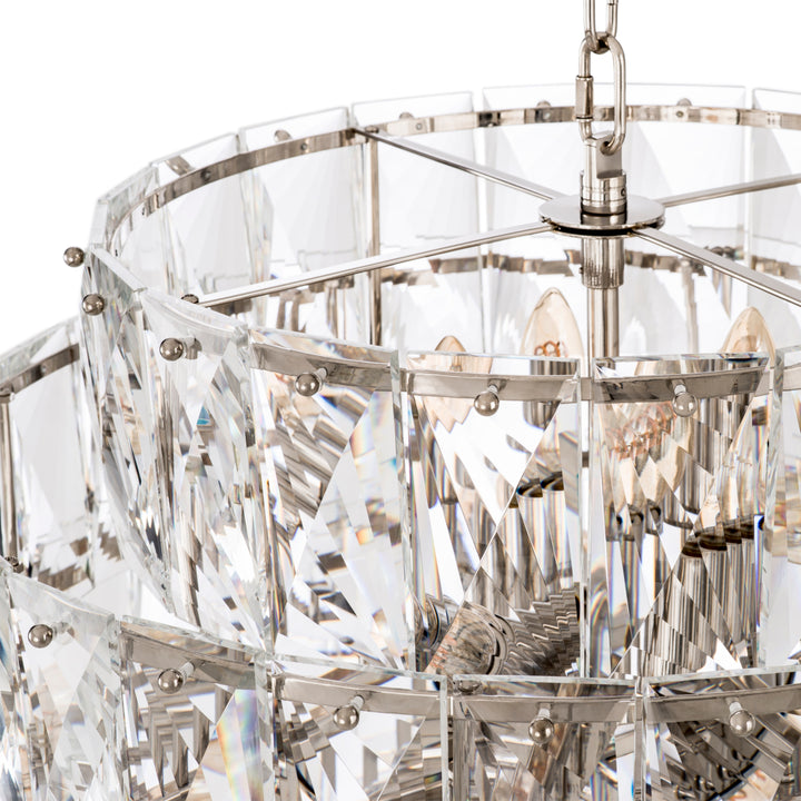 Eichholtz Chandelier Amazone L Nickel Crystal Glass