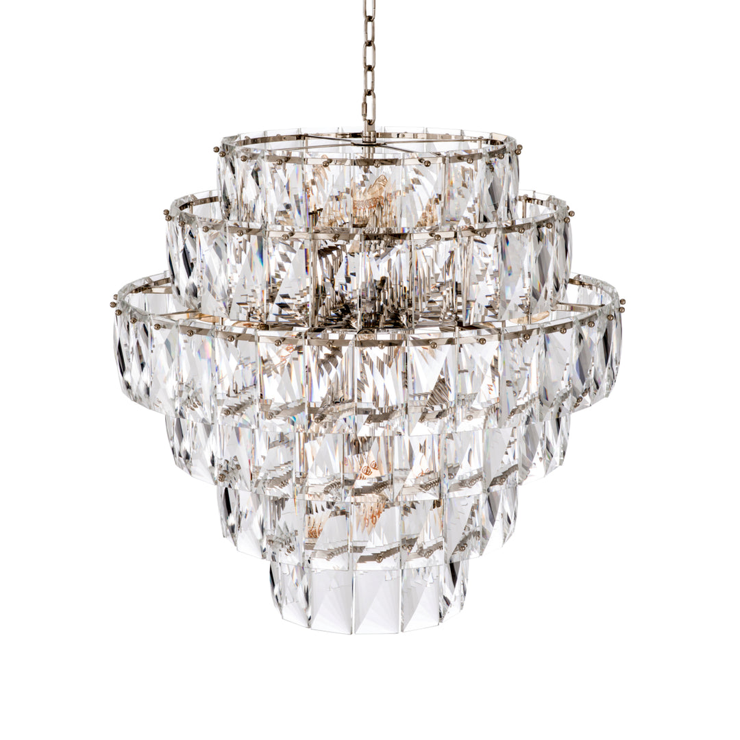 Eichholtz Chandelier Amazone L Nickel Crystal Glass
