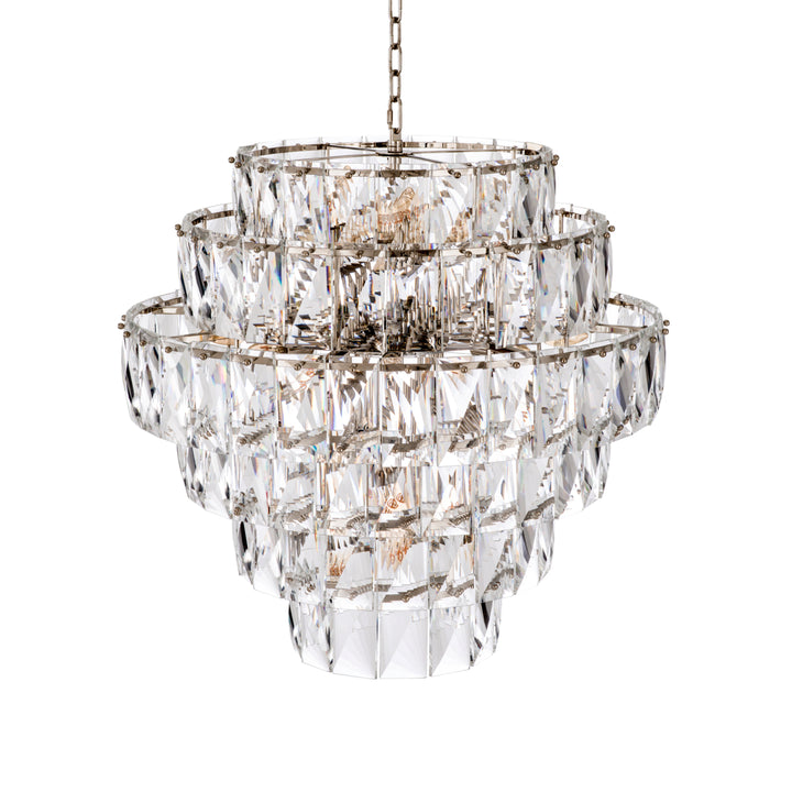 Eichholtz Chandelier Amazone L Nickel Crystal Glass