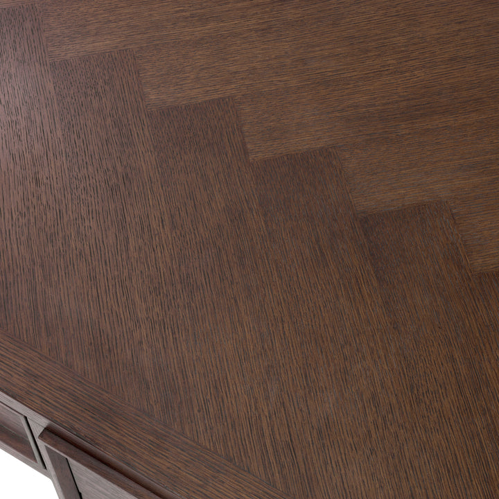Eichholtz Bureau Melchior Brown Oak Brushed Brass