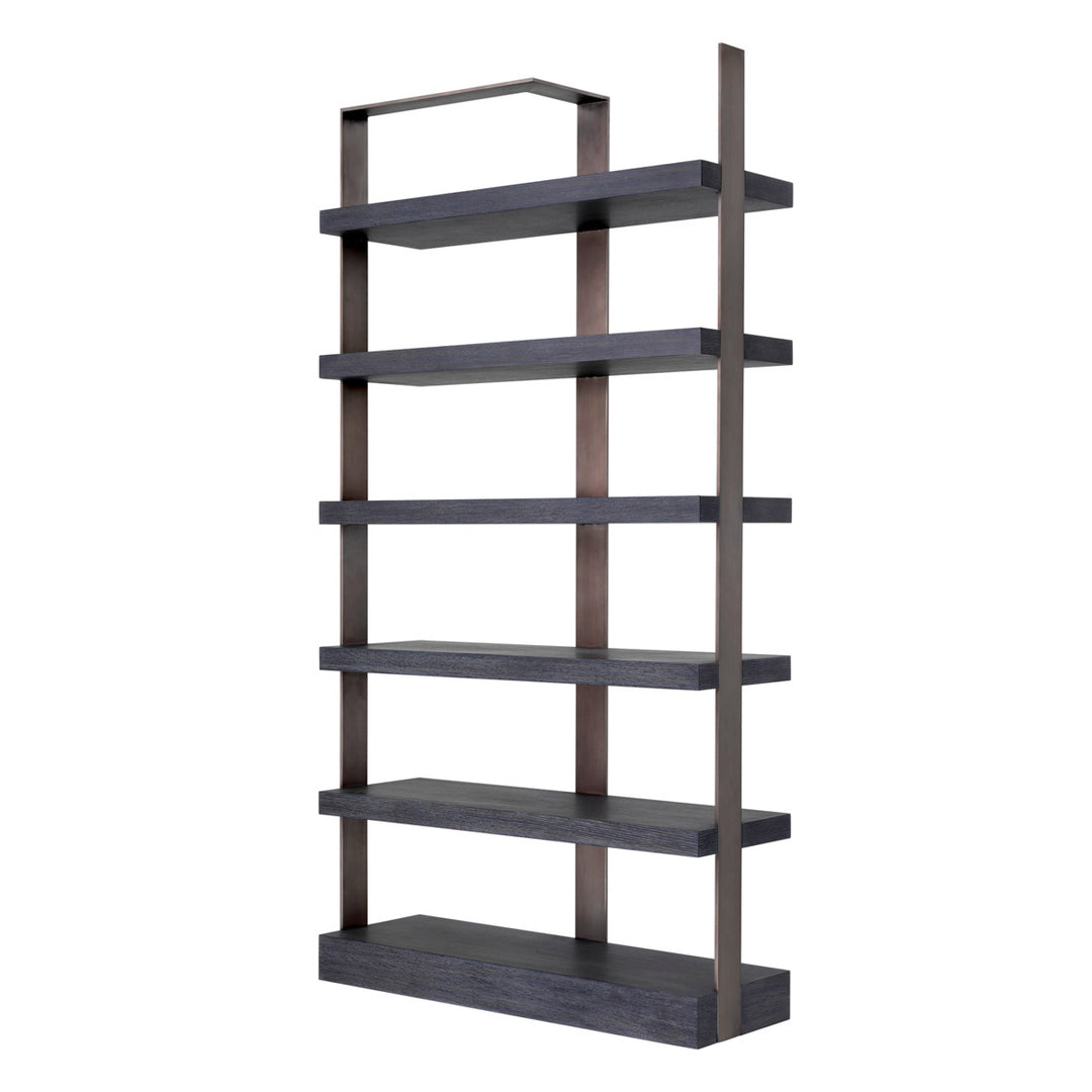 Eichholtz Wandkast Geo Charcoal Grey Oak Medium Bronze