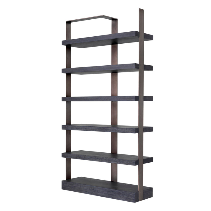 Eichholtz Wandkast Geo Charcoal Grey Oak Medium Bronze