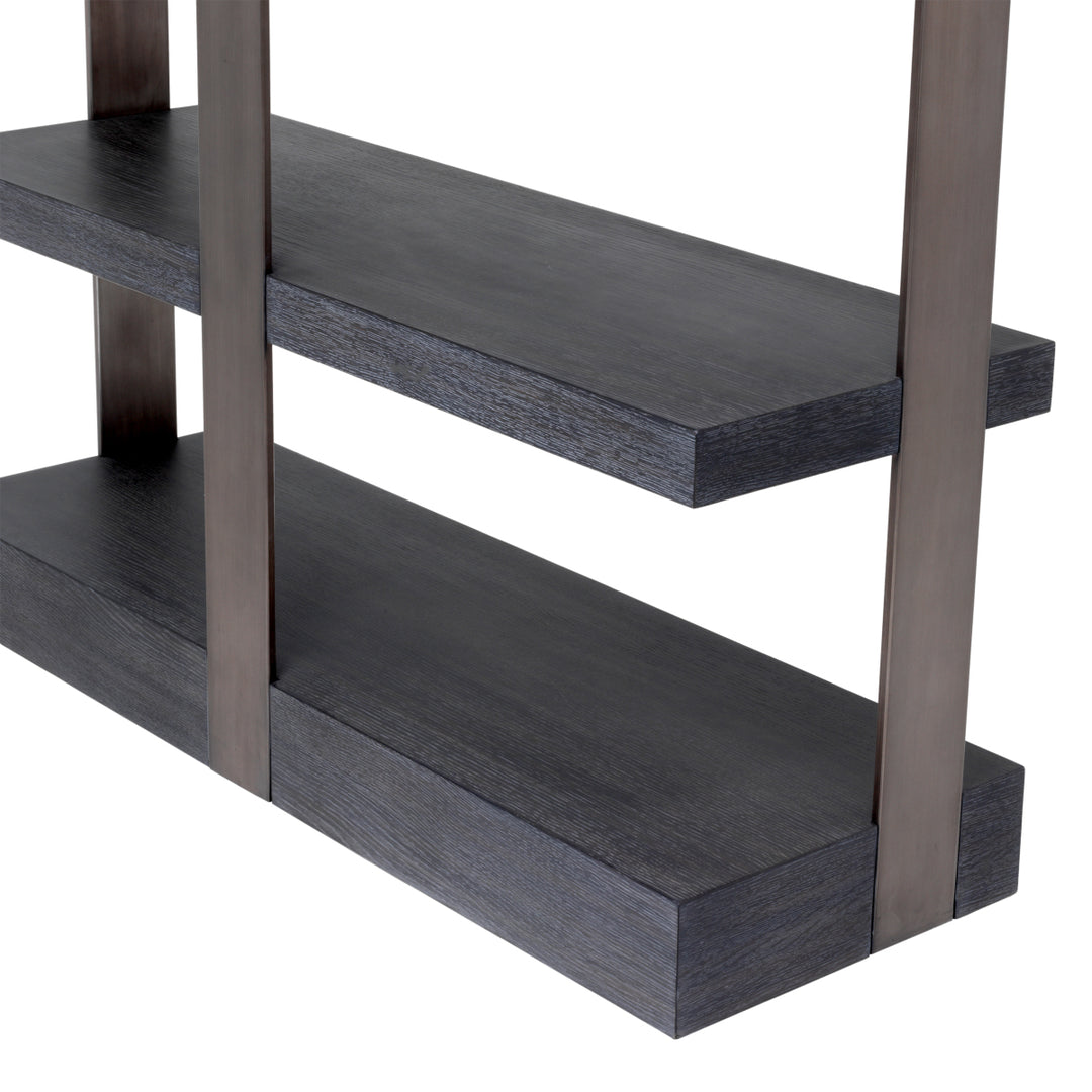 Eichholtz Wandkast Geo Charcoal Grey Oak Medium Bronze