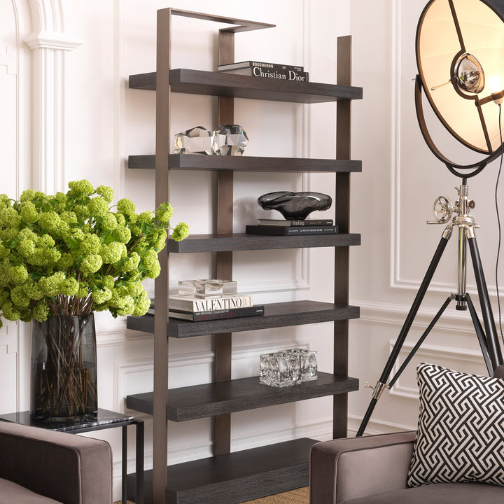 Eichholtz Wandkast Geo Charcoal Grey Oak Medium Bronze