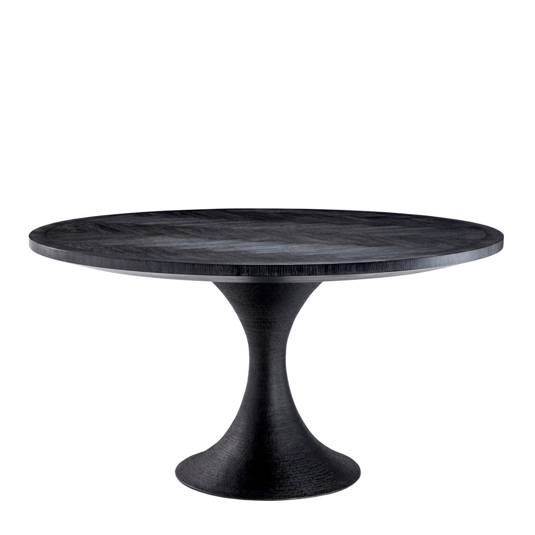 Eichholtz Eettafel Melchior Round Charcoal Oak Bronze