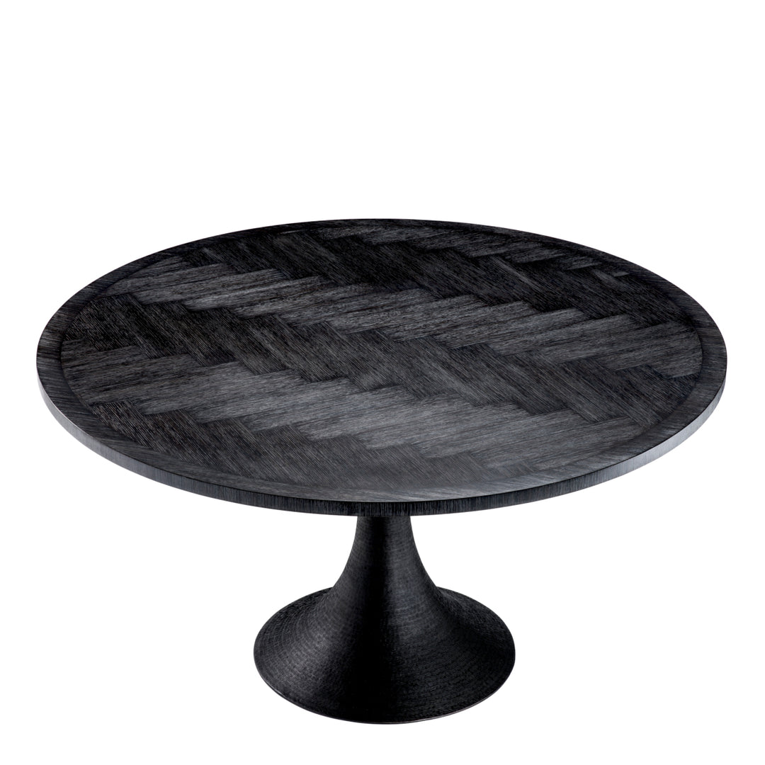 Eichholtz Eettafel Melchior Round Charcoal Oak Bronze