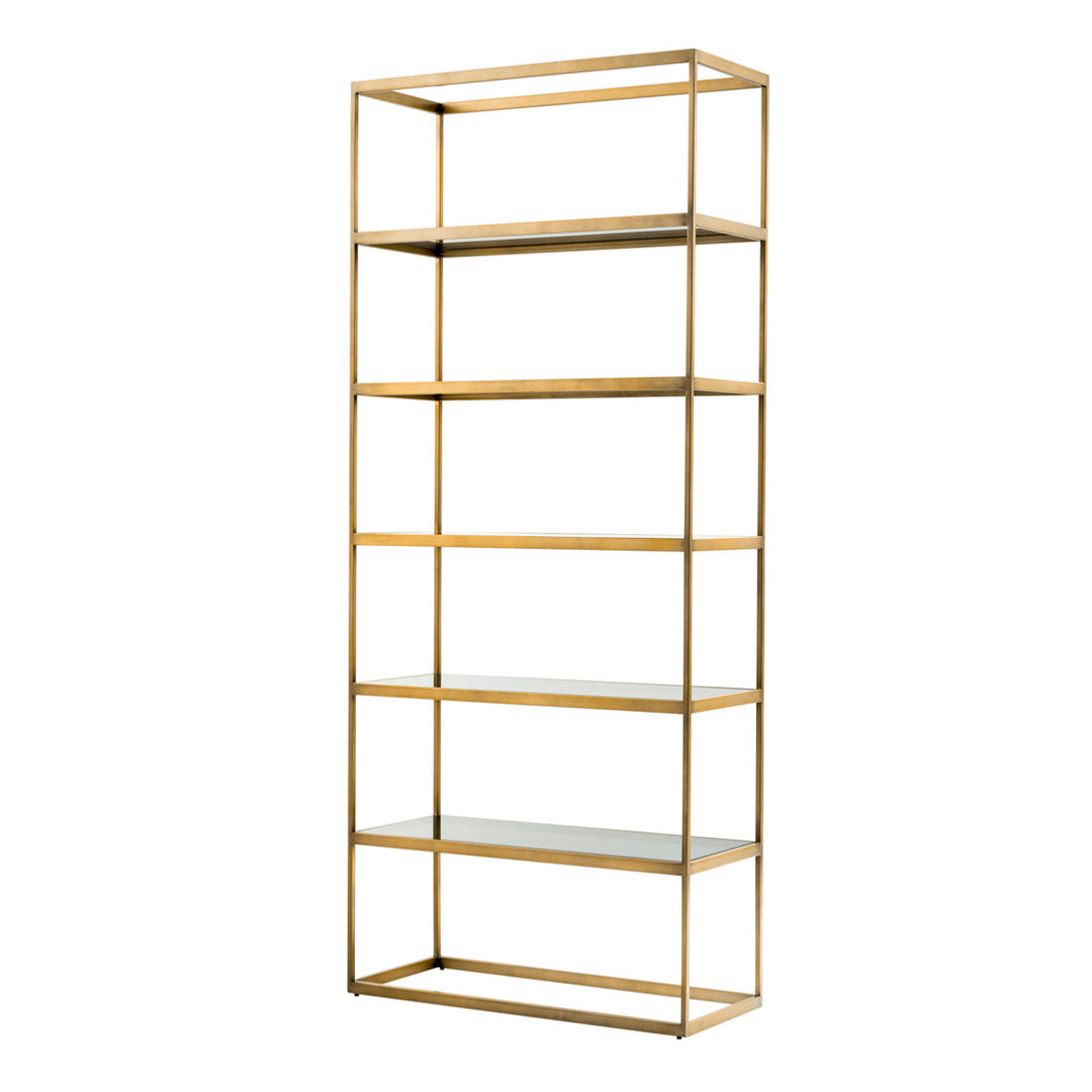 Eichholtz Wandkast Omega Brushed Brass Smoke Glass