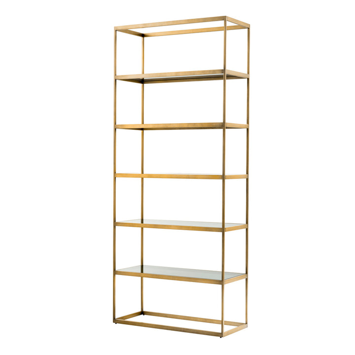 Eichholtz Wandkast Omega Brushed Brass Smoke Glass