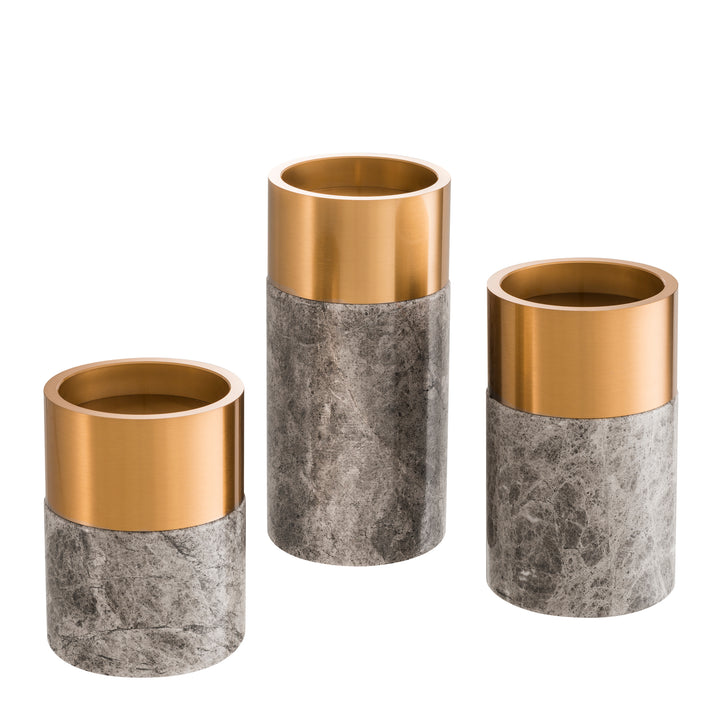 Eichholtz Kandelaar Sierra Set van 3 Grijs marmer – afbeelding 2