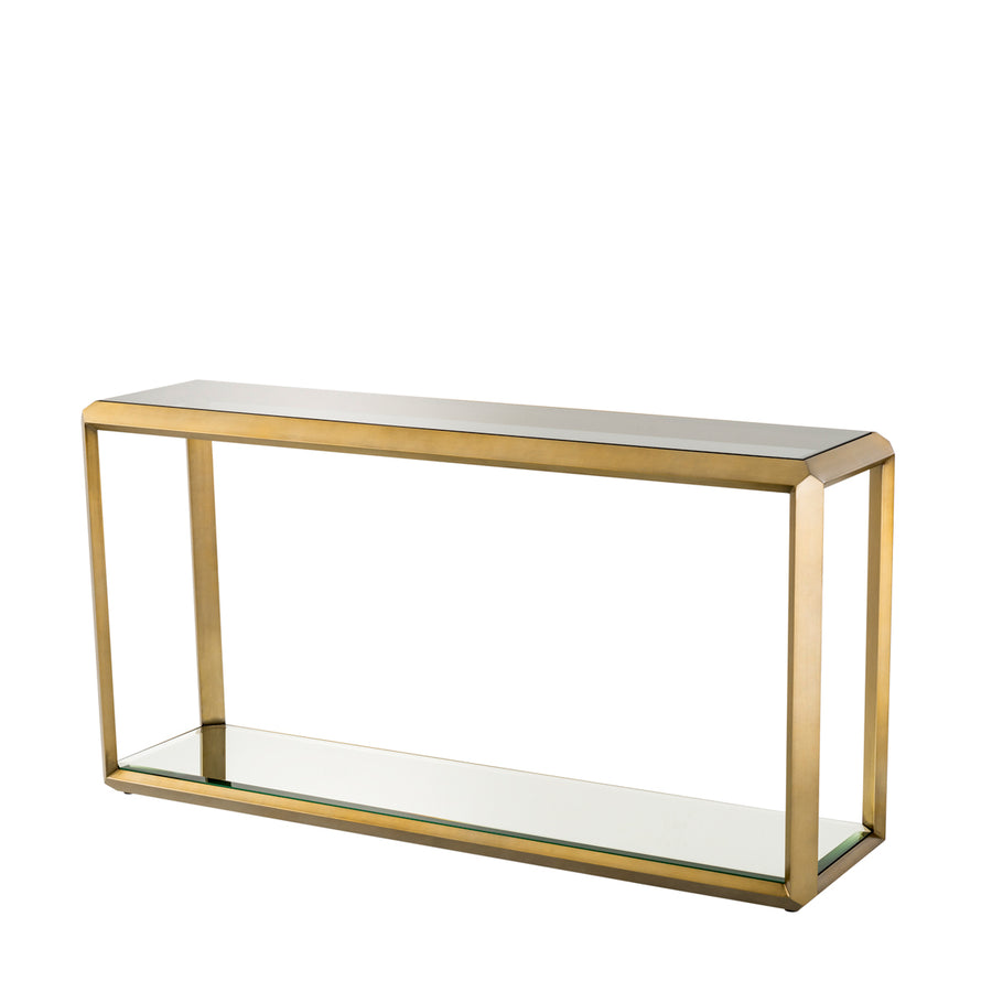 Eichholtz Consoletafel Callum Brushed Brass Smoke Mirror Glass
