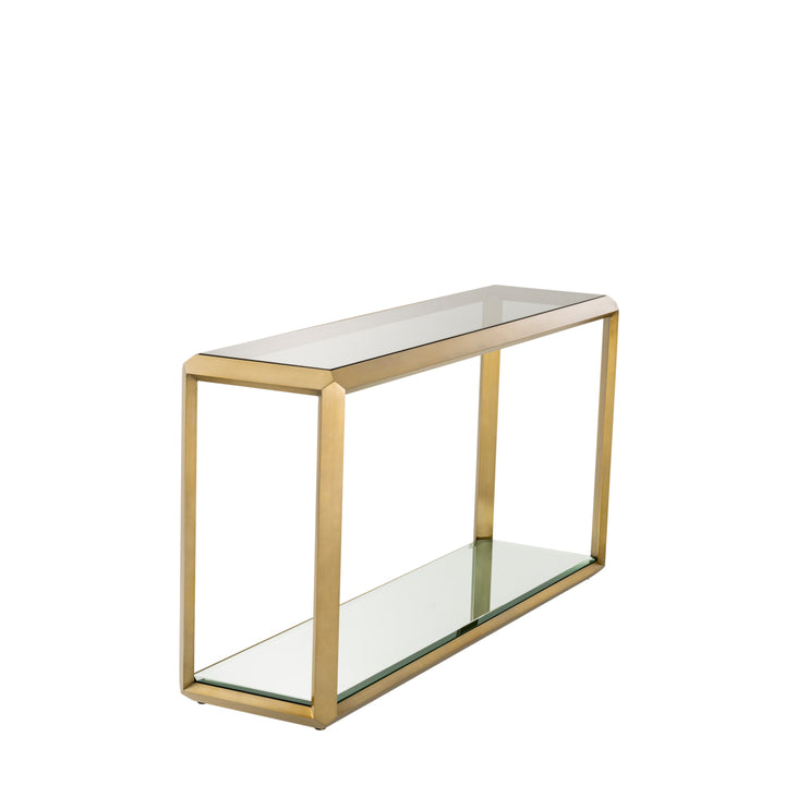 Eichholtz Consoletafel Callum Brushed Brass Smoke Mirror Glass