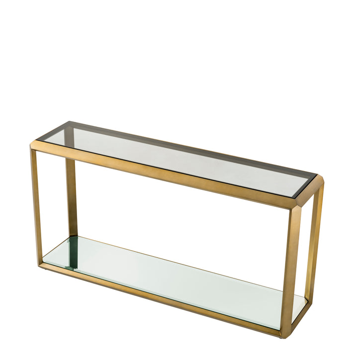 Eichholtz Consoletafel Callum Brushed Brass Smoke Mirror Glass