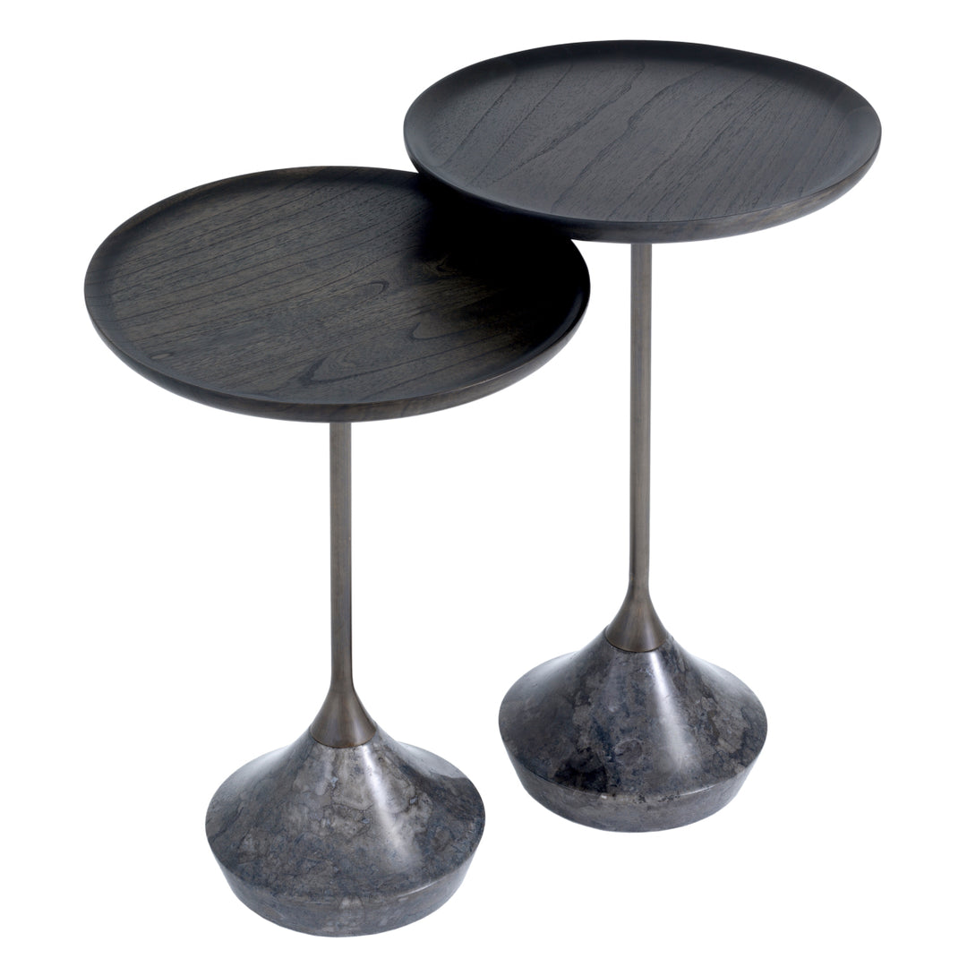 Eichholtz Bijzettafel Puglia Set van 2 Grey Marble Mocha