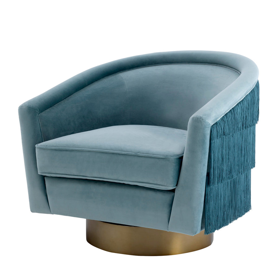 Eichholtz Draaifauteuil Le Vante Savona Blue Velvet