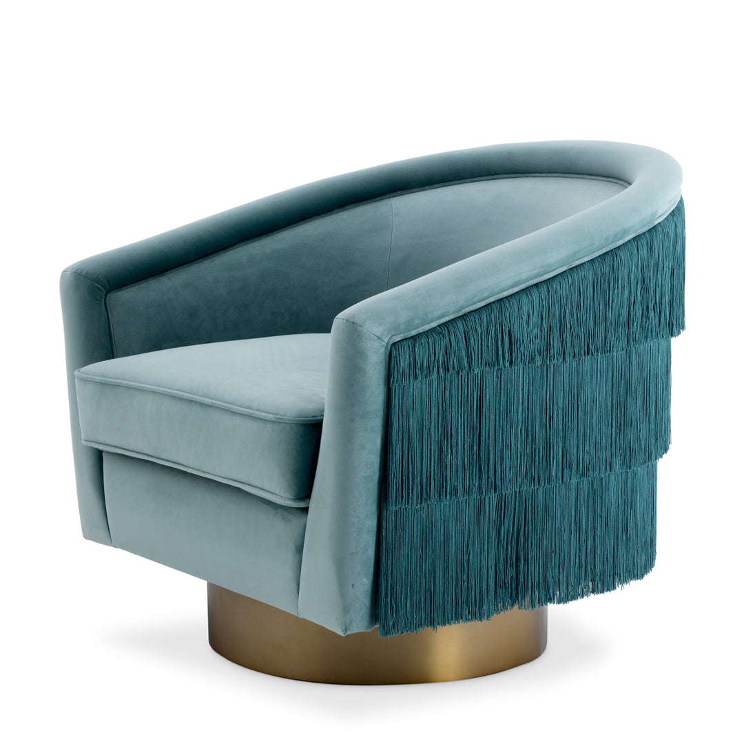Eichholtz Draaifauteuil Le Vante Savona Blue Velvet