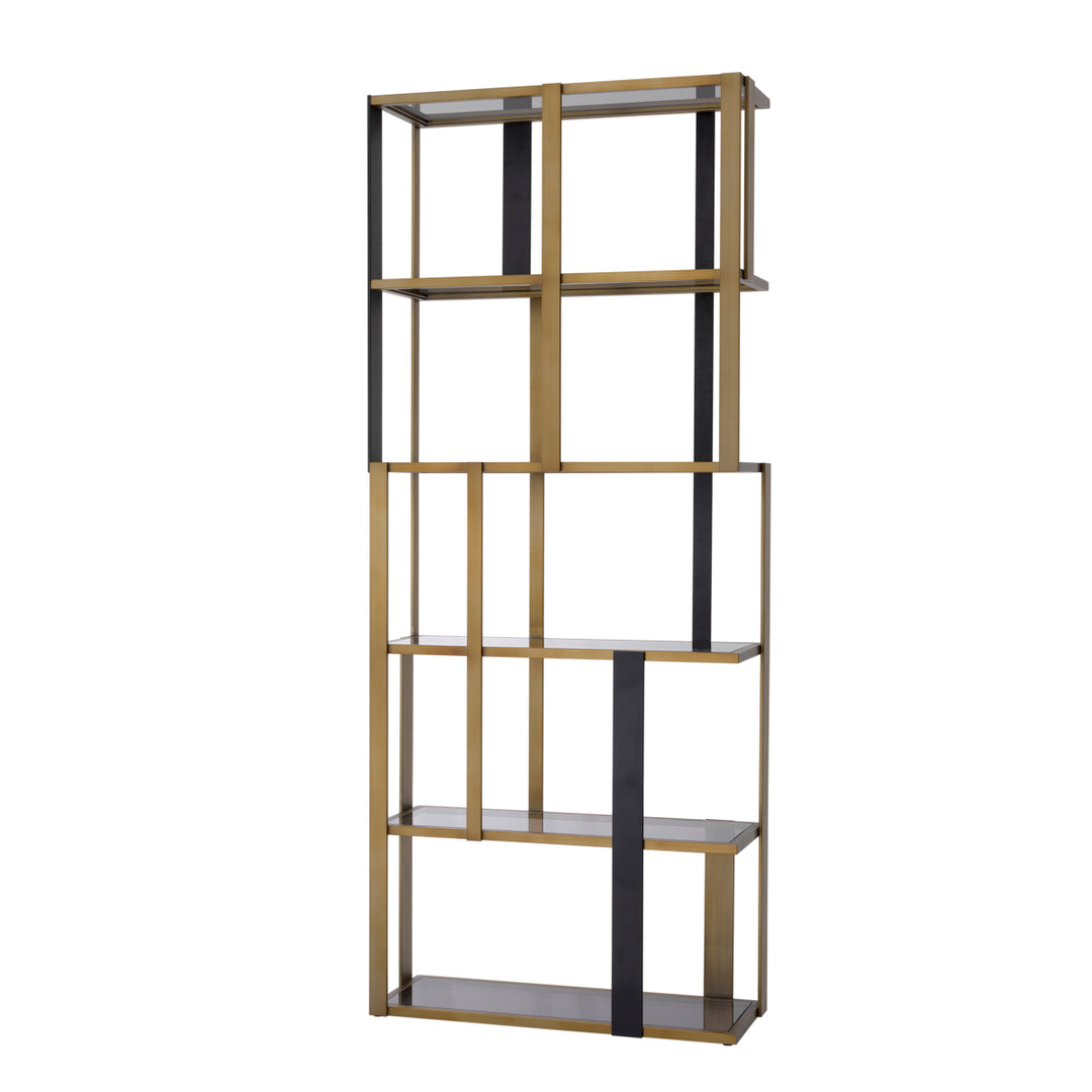Eichholtz Wandkast Clio Brushed Brass Smoke Glass