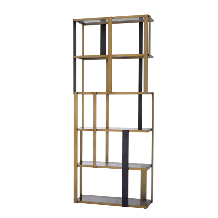 Eichholtz Wandkast Clio Brushed Brass Smoke Glass