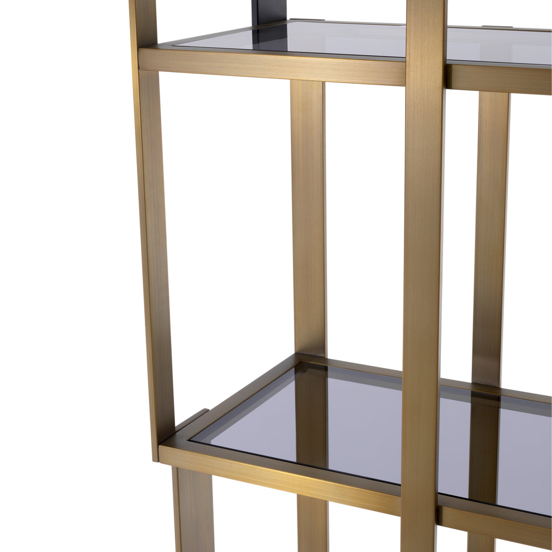 Eichholtz Wandkast Clio Brushed Brass Smoke Glass